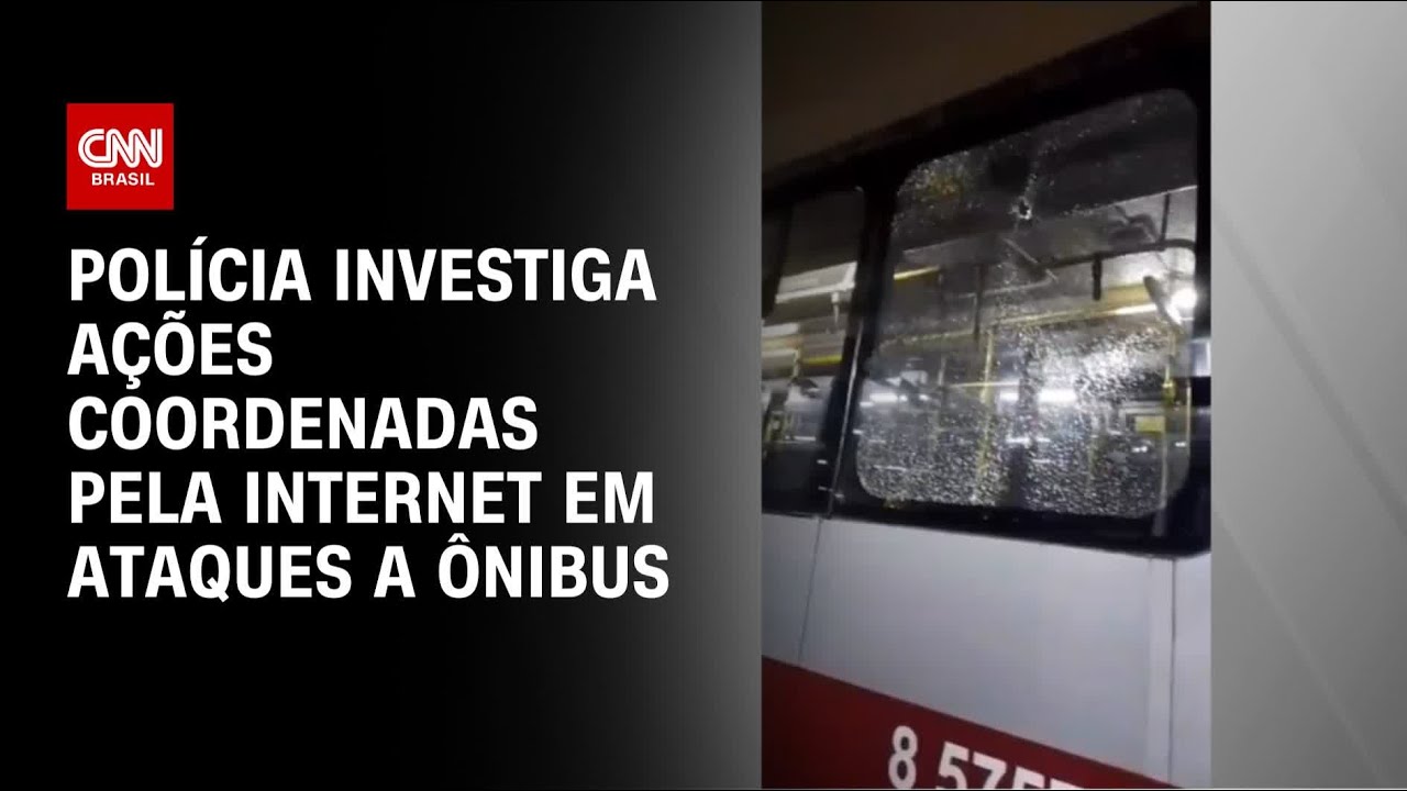 Pedradas em ônibus de SP polícia investiga ações coordenadas pela internet | CNN NOVO DIA