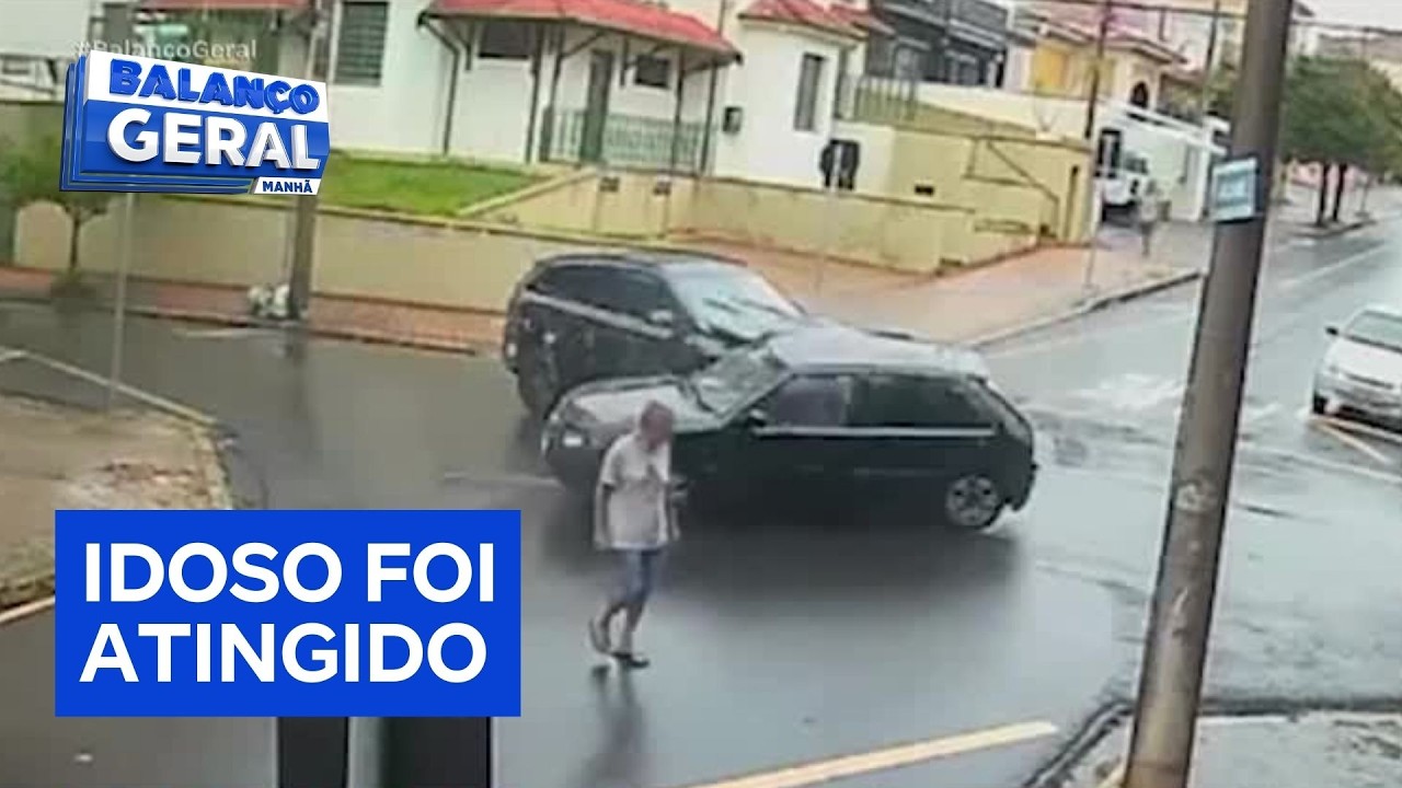 Motorista não para em cruzamento e atropela idoso em Piracicaba (SP)