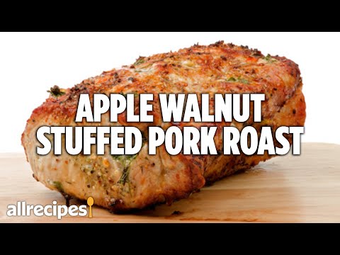 Apple Walnut Stuffed Pork Roast | Pork Loin Roast Recipe | Hosted at Home
