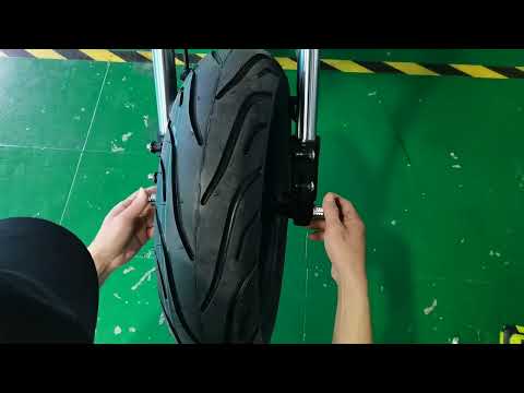 How to install the front wheel with big disc of Rooder SARA M1ps scooter 72v 4kw  +8613632905138