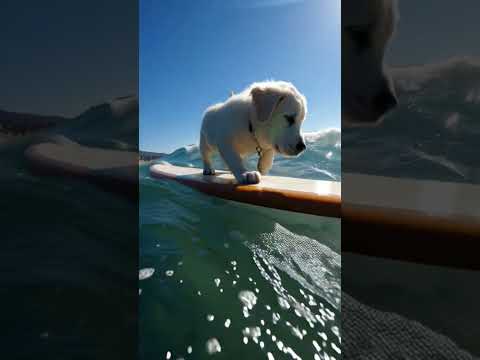 Cachorro surfando #surf #dogshorts #cutedog