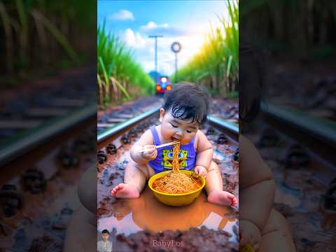 ❤️ Evolution of Baby: Train Attack on Baby for Food Eating #cat #cute #love #shorts BabyLos 26