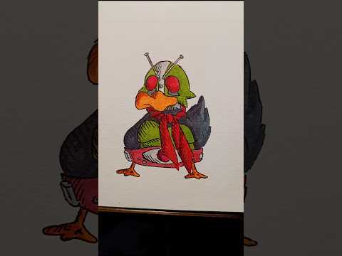 Día 165 | Pato Kamen Rider #dibujo #pato #art #novia #draw #artist #kamenrider #duck #arte