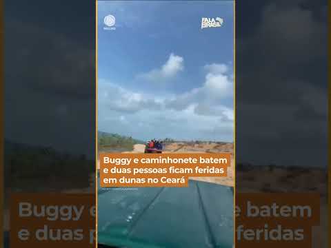 Buggy e caminhonete batem e duas pessoas ficam feridas em dunas no Ceará #FalaBrasil #Shorts