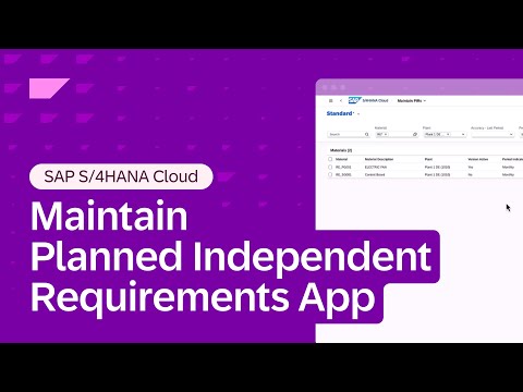 How To Use The Maintain Planned Independent Requirements App in SAP Cloud ERP | Demo