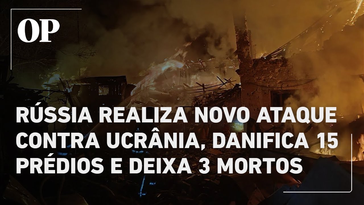 Em novo ataque com drones Rússia danifica 15 prédios e deixa 3 mortos na Ucrânia