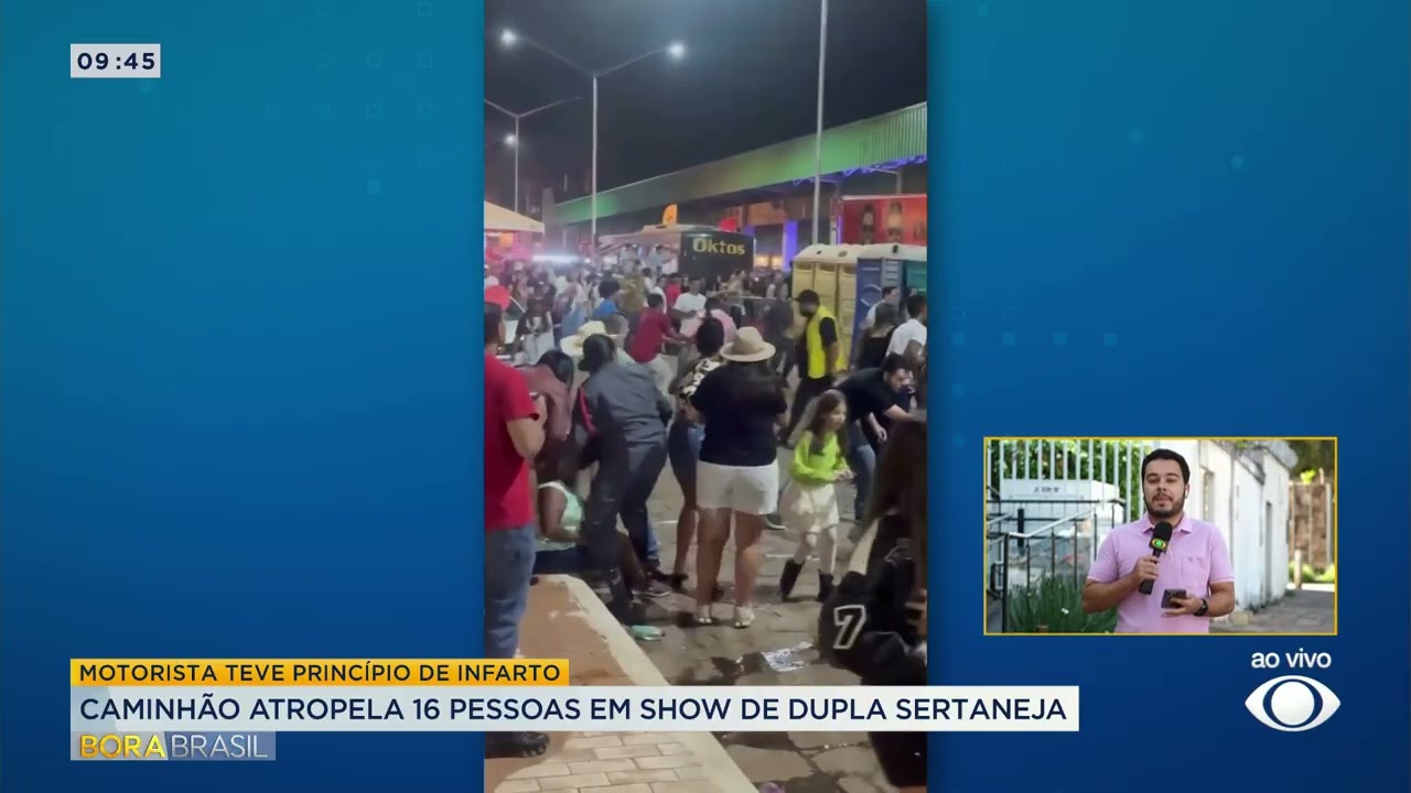 Caminho atropela 16 pessoas em show da dupla Diego e Victor Hugo
