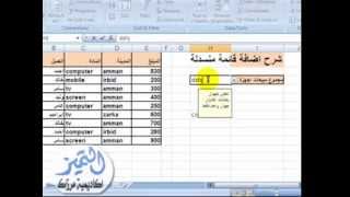 شرح عمل قائمة منسدلة في اكسل شرح عمل قائمة منسدلة في اكسل