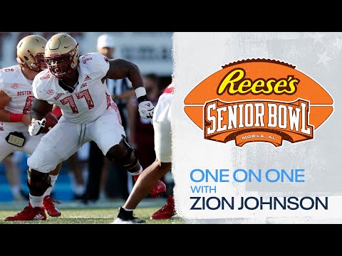 Zion Johnson at the Senior Bowl | 1-on-1 Interview video clip