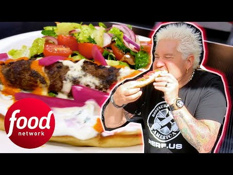 Guy Fieri Cooks And Eats A Legit Kofta Kebab With Fattoush Salad | Diners, Drive-Ins & Dives