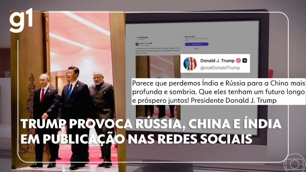 Donald Trump faz publicação provocativa direcionada à Rússia China e Índia