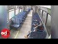 Shocking surveillance CCTV footage of man leaving baby on train