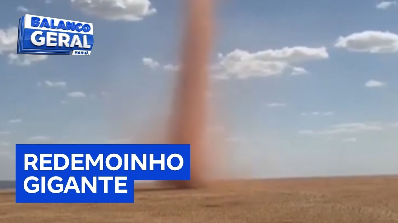 Redemoinho gigante é registrado em plantação em Goiás