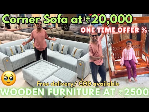 Wooden furniture ₹2500 | Corner sofa at ₹20,000 | cash on delivery 🚚 | free delivery @shurumadona 