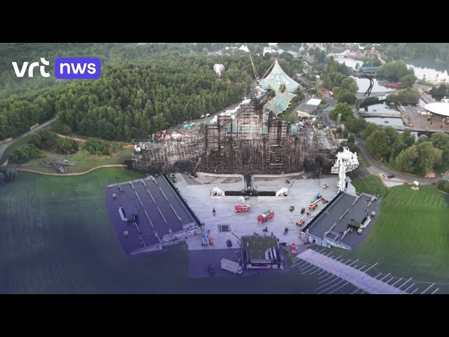 Na de brand: dronebeelden tonen totale verwoesting van hoofdpodium Tomorrowland
