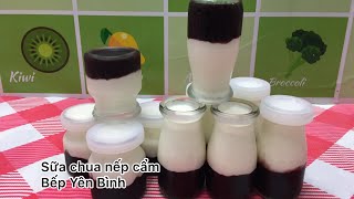 Cách làm sữa chua nếp cẩm  đặc, mịn ngon và cách làm siêu dễ.Bếp Yên Bình.