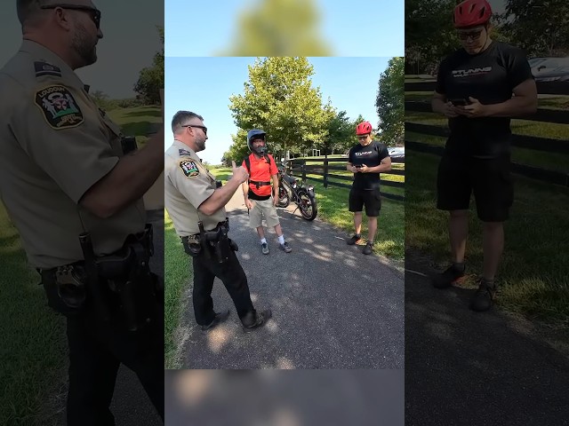 Cop drives through the grass to pull over bikers 🚔 @PatOutdoors