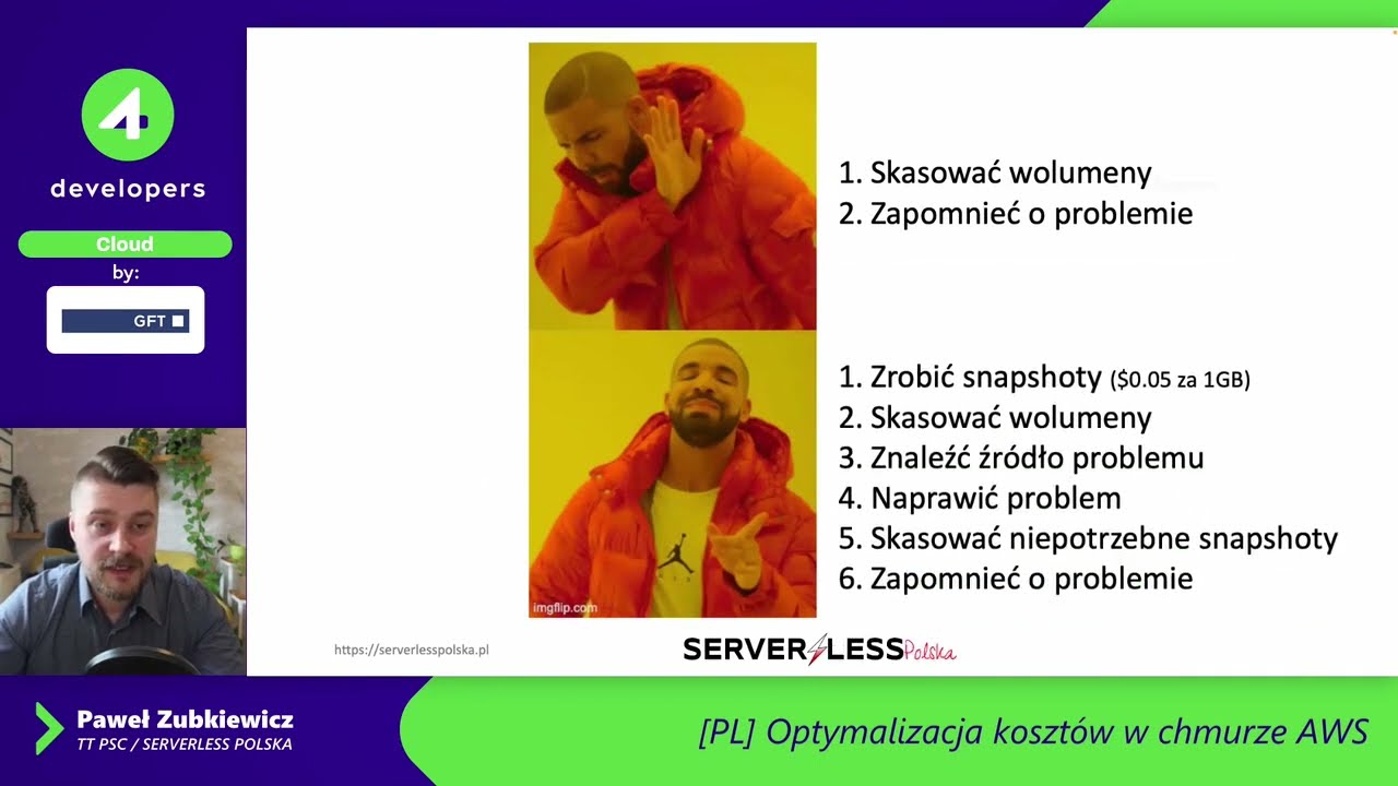 4Developers 2022: Optymalizacja kosztów w chmurze aws — Paweł Zubkiewicz