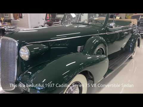 video 1937 Cadillac Series 75 V8 Convertible Sedan