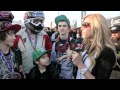 Amanda talks to fanatical fans at the opening round of Monster Energy Supercross 2012 