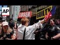 Trump supporters and detractors gather outside Trump Tower on day after verdict