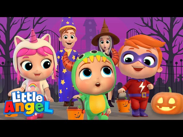 Baby Learns Trick or Treat | Little Angel Halloween Song | Nursery Rhymes & Kids Songs