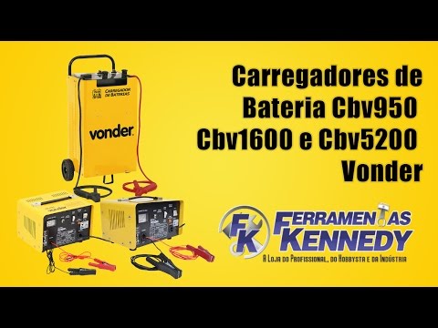 Carregador De Baterias 12/24V 50A Com Auxiliar De Partida CBV5200 Vonder - 110/220V - Vídeo explicativo