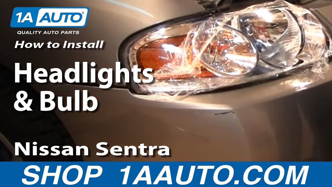 How To Install Replace Headlights and Bulbs Nissan Sentra ... nissan b12 wiring diagram 
