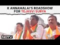 Tejasvi Surya And Annamalai | K Annamalai Holds Roadshow For Tejasvi Surya In Bengaluru