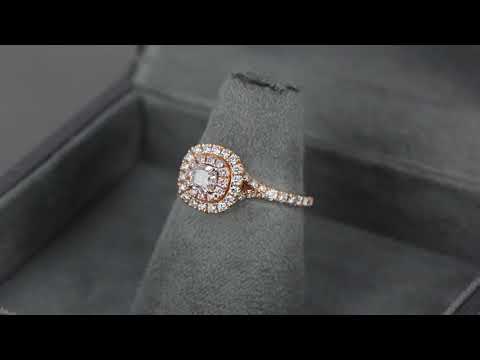 Помолвочное кольцо из розового золота с бриллиантами 