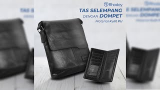 Pratinjau video produk Rhodey Tas Selempang Pria Messenger Bag PU Leather dengan Dompet - 9066