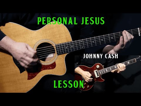 how to play "Personal Jesus" on guitar Johnny Cash version |  Guitar lesson | tutorial