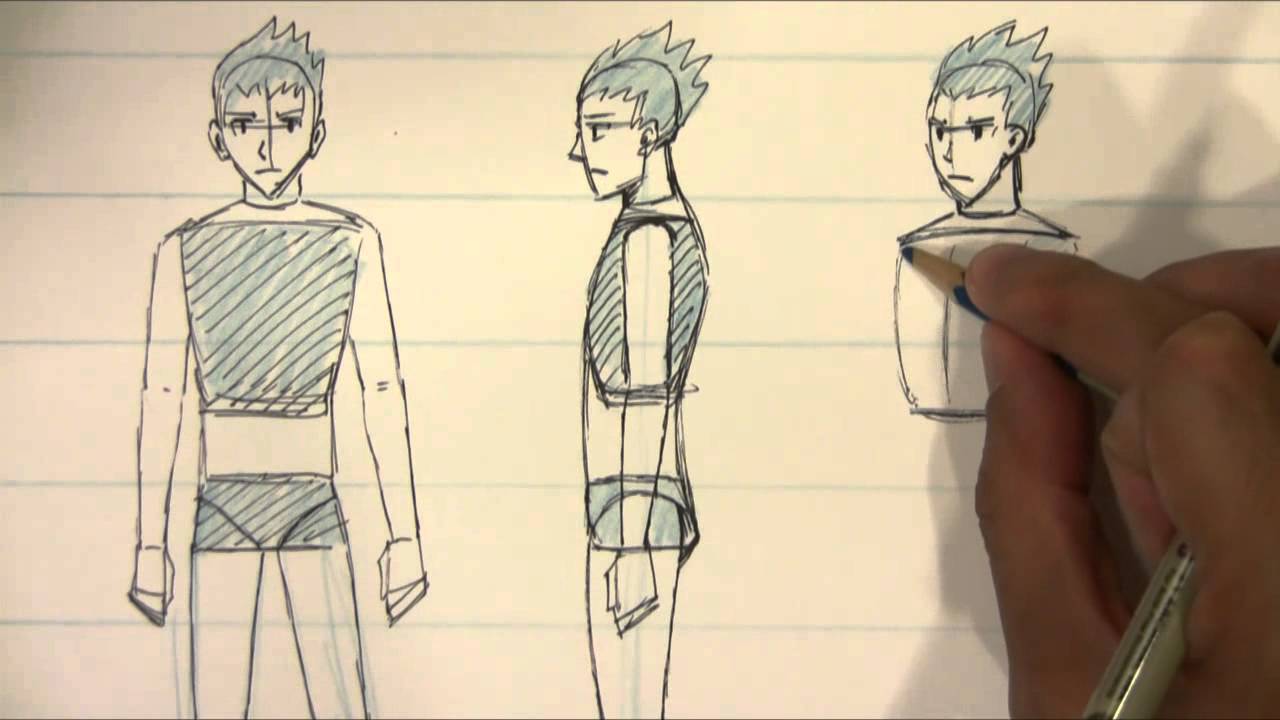 How To Draw Different Views For Male Body Proportions Manga Style