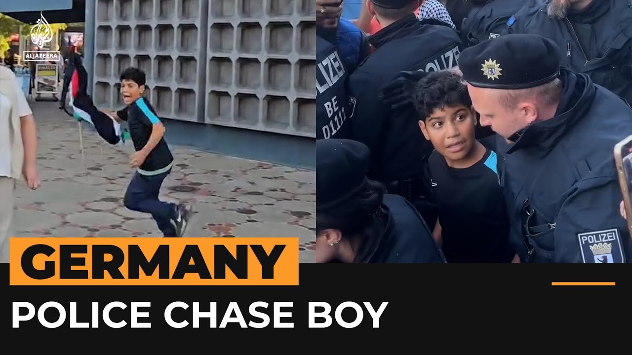 German police chase and detain boy at pro-Palestine rally | Al Jazeera Newsfeed