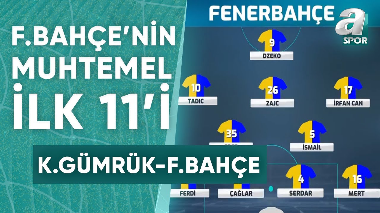 Fenerbahçe'nin Karagümrük Karşısında Muhtemel İlk 11'i / A Spor / Maç Günü / 14.04.2024