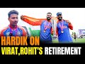 Holding T20 WC trophy in hand, this is what Hardik said on Rohit Sharma, Virats retirement | News9