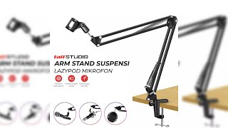 Pratinjau video produk TaffSTUDIO Arm Stand Suspensi Mikrofon Scissor Lazypod Aluminium - NB-35