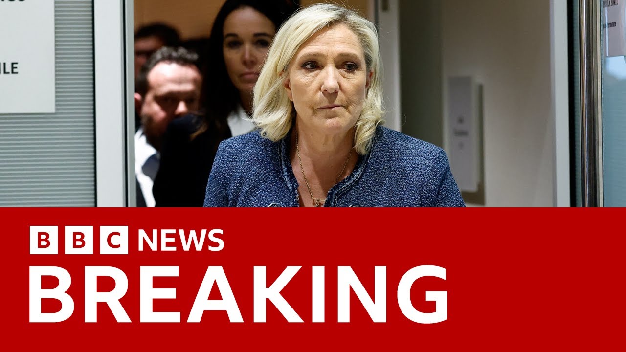 French far-right leader Marine Le Pen barred from running in 2027 presidential election | BBC News