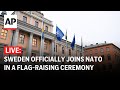 LIVE: Sweden officially joins NATO in a flag-raising ceremony