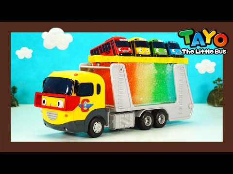 Upload mp3 to YouTube and audio cutter for Swimming pool with rainbow slime l Tayo Carrier Car Play l Tayo the Little Bus download from Youtube