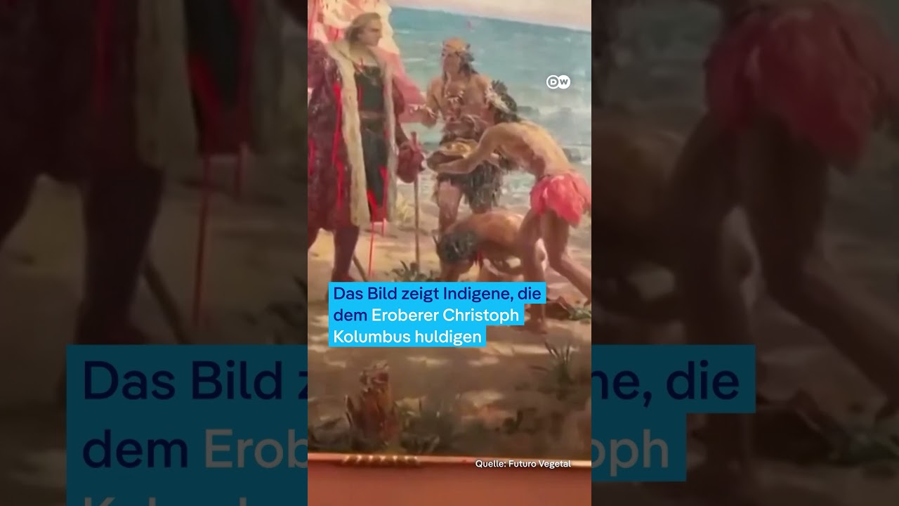 Kolumbus-Gemälde mit roter Farbe beschmiert | DW Nachrichten