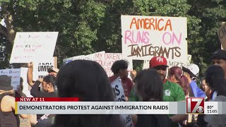 Hundreds protest immigration raids in Raleigh