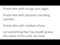 Psalm 150 during Communion