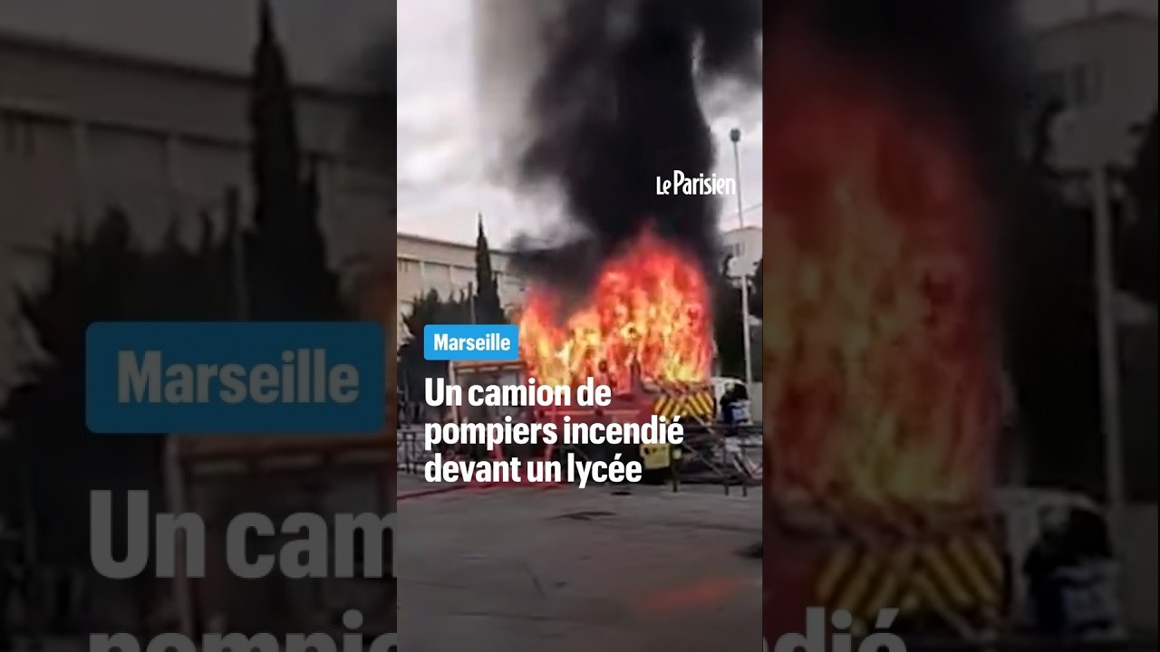 Blocus des lycées : un camion de pompiers saccagé et brûlé à Marseille