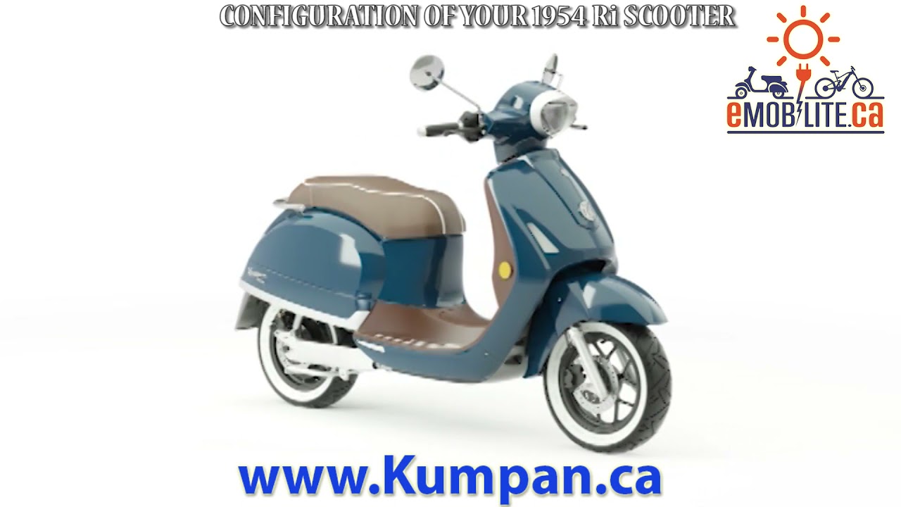 The different configuration of a Kumpan Electric Scooter, color, customized options for the 54Ri etc