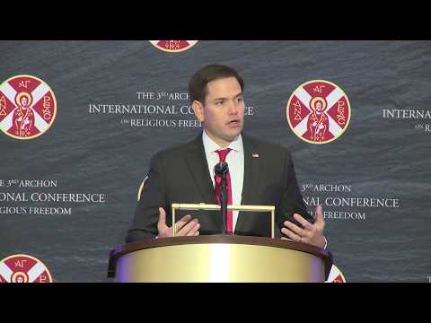 Address of Senator Marco Rubio at the 3rd Archon International Conference on Religious Freedom on the persecution of Christians in the Holy Lands and Middle East. Address of Senator Marco Rubio at the 3rd Archon International Conference on Religious Freedom on the persecution of Christians in the Holy Lands and Middle East.