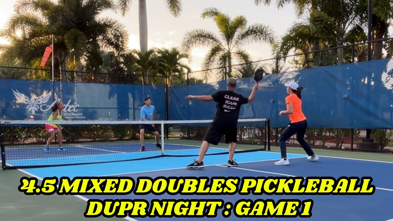 4.5 Mixed Doubles Pickleball | Matt & Alina vs Steve & Fab | Game 1 | Aztec RV Resort | Florida