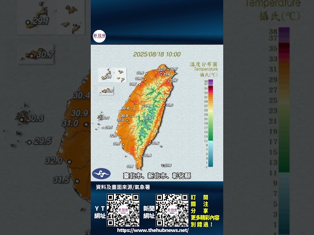影音/午間報天氣 桃高屏及西部山區局部大雨 雙北及彰化橙色高溫