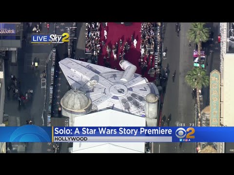 Fans Spend Night With Millennium Falcon On Hollywood Boulevard For 'Solo' Premiere