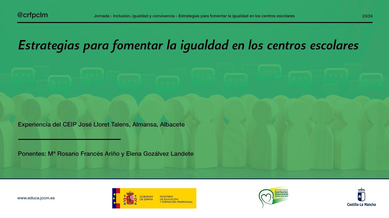 #Jornadas_CRFPCLM: Estrategias para fomentar la igualdad... - Mª Rosario Francés y Elena Gozálvez